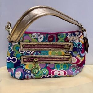 COACH Poppy MULTI Color Graffiti Print Gorgeous Handbag Purse Vintage Small